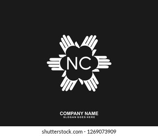NC Initial letter geometric logo vector