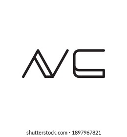 logotipo vectorial de letra inicial de nc