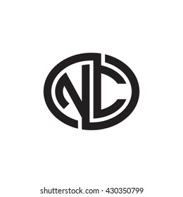 NC initial letters looping linked ellipse monogram logo