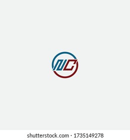 nc initial. logo circle vector