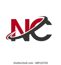 Nc Initial Logo Company Name Colored Stock Vector (Royalty Free ...