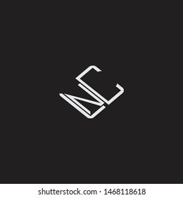 NC Initial Logo letters with rotate squere template