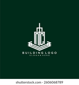 NC initial monogram building logo for real estate