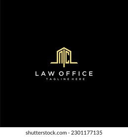 NC initial monogram logo for law office with home office design image