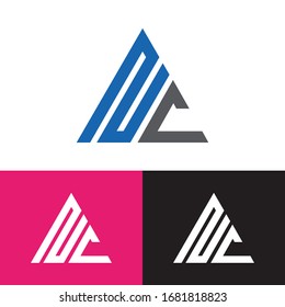 NC initial Triangle Letter Logo Design Monogram,Nc logo , NC letter logo design , Nc circle logo 