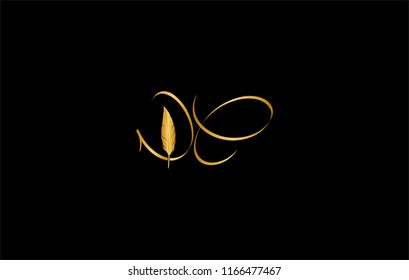 NC leaf cut vector based logo design