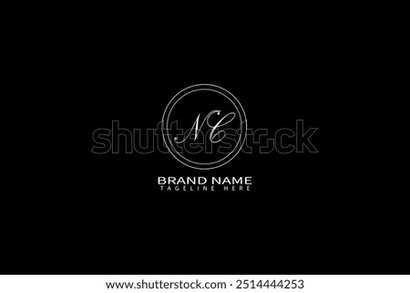 NC Letter Logo Design. Initial letters NC logo icon. Abstract letter NC N C minimal logo design template. N C Letter Design Vector with black Colors. NC logo,