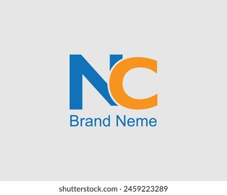 NC letter logo symbol shapes illustration Company business logo template