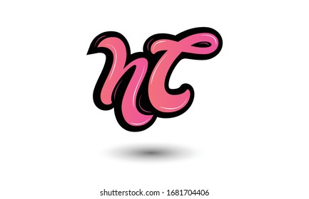 NC letters logo, N and C letters logo alphabet design.
