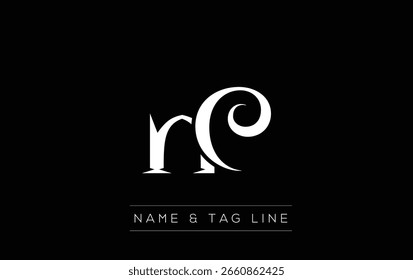 NC Logo Design. Ein anspruchsvolles, minimalistisches Logo-Design mit goldener, stilisierter Typografie, perfekt für Branding-Konzepte, die Luxus, Professionalität und zeitgenössische Ästhetik hervorheben.