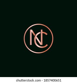 NC logo design. Vector illustration.