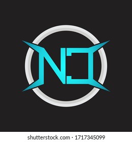 NC Logo monogram with circle and four taper shape design template
