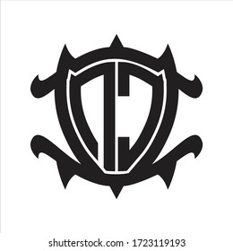 NC Logo monogram isolated with frame shield shape design template