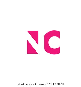 NC Logo. Vector Graphic Branding Letter Element. White Background