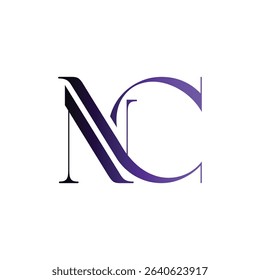 NC modern minimalist logo design focusing on timeless wordmark typography. Ideal for businesses seeking a clean, professional identity using elegant initial-based branding.