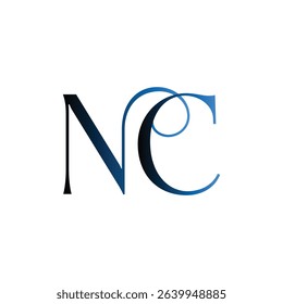 NC modern minimalist wordmark logo featuring clean typography and timeless initials. Perfect for businesses seeking a sleek, professional identity with lasting visual appeal and versatility.