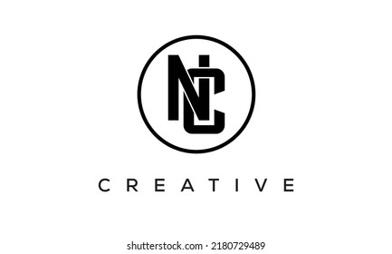 NC monogram. initial letters NC eye-catching Typographic logo design with circle, very creative stylish lettering logo icon for your business and company