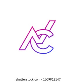 NC monogram line logo on white