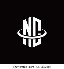 NC monogram logo in a hexagon style and surrounded by a ring