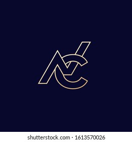 NC monogram logo, line style