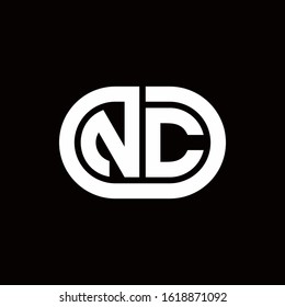 NC monogram logo with an oval style on a black background	