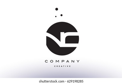 NC N C alphabet company letter logo design vector icon template simple black white circle dot dots creative abstract