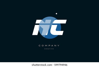 nc n c  blue circle dot big font alphabet company letter logo white design vector icon template 