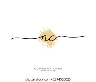 NC N C Initial handwriting logo template