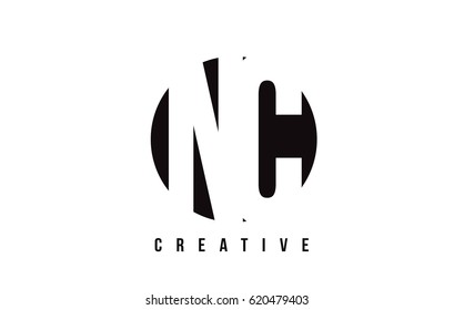 NC N C White Letter Logo Design with Circle Background Vector Illustration Template.