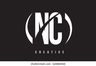 NC N C White Letter Logo Design with White Background Vector Illustration Template.
