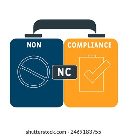NC - Non Compliance acronym. business concept background. vector illustration concept with keywords and icons. lettering illustration with icons for web banner, flyer