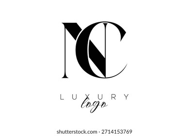 NC Serif Letter Monogram Typography Logo for Elegant Premium Branding Identity