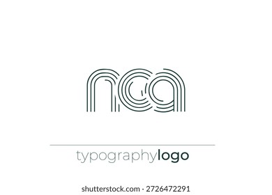 NCA modern geometric typography logo. Modern and stylish composition featuring a monochromatic typography logo illustration designed with intricate lines.