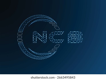 Diseño del Vector del logotipo de la letra poli baja del BCN. Diseño del logotipo del poli inferior del BCN. Logotipo de poliéster bajo.