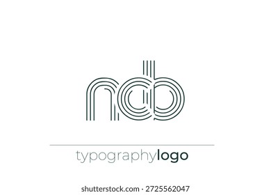 Logótipo da tipografia geométrica moderna do BCN. Composição moderna e elegante com uma ilustração de logotipo de tipografia monocromática projetada com linhas intrincadas.