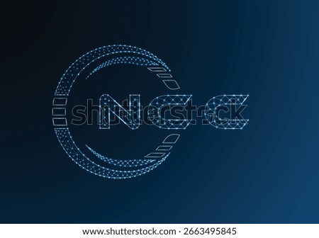 NCC low poly letter logo vector design. NCC lower poly logo design. Low poly logo.