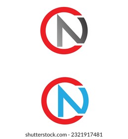 NC,CN ,N ,C abstract Letters Logo Monogram. initial letter logo N inside circle shape, CN, NC, N inside C rounded upper case black monogram.