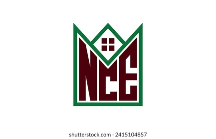 NCE initial letter real estate builders logo design vector. construction ,housing, home marker, property, building, apartment, flat, compartment, business, corporate, house rent, rental, commercial 