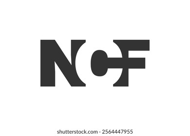 NCF logo design. Initial letter N C F bold font style for tech startups, consulting, corporate branding. Creative company name, headlines typography identity, trendy logotype. Vector illustration.