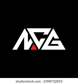 NCG Dreiecksbuchstabe Logo Design mit Dreiecksform. NCG Dreieck Logo Design Monogramm. NCG Dreieck-Vektorlogo-Vorlage mit roter Farbe. NCG dreieckiges Logo Einfach, elegant und luxuriös.