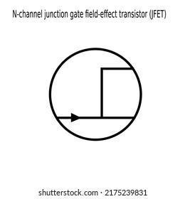 N-channel junction gate field-effect transistor (JFET) symbol