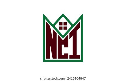 NCI initial letter real estate builders logo design vector. construction ,housing, home marker, property, building, apartment, flat, compartment, business, corporate, house rent, rental, commercial 