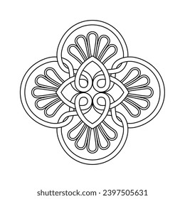 ncient decorative pattern. Decorative element vector illustration. Architectural floral element. Celtic symbol line art.
