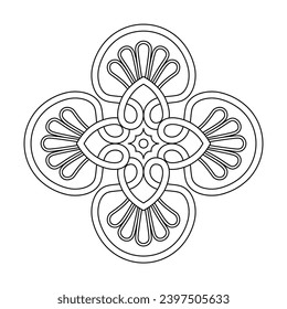 ncient decorative pattern. Decorative element vector illustration. Architectural floral element. Celtic symbol line art.