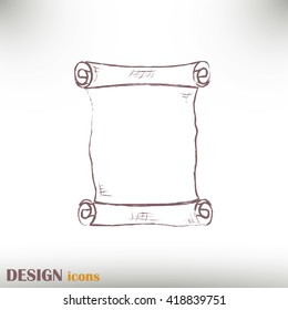 ncient parchment sheet of paper  Line icon