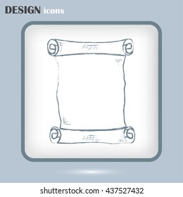 ncient parchment sheet of paper  Line icon