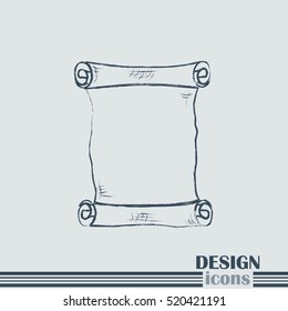 ncient parchment sheet of paper  Line icon