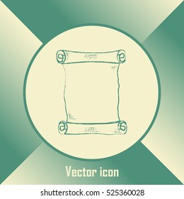 ncient parchment sheet of paper  Line icon