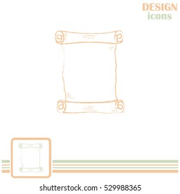 ncient parchment sheet of paper  Line icon