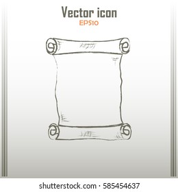 ncient parchment sheet of paper  Line icon